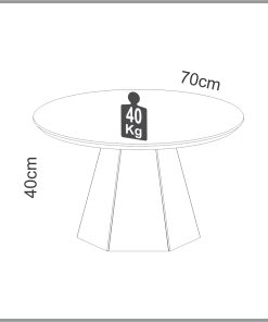 Alternative view of MESA DE CENTRO 70CM BLANCO HUESO/ FREIJO
