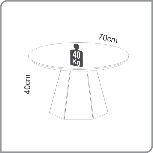 MESA DE CENTRO 70CM BLANCO HUESO/ FREIJO - Imagen 2