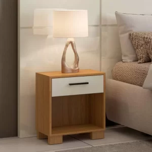 MESA DE NOCHE C/01 CAJON- FREIJO/ BLANCO HUESO