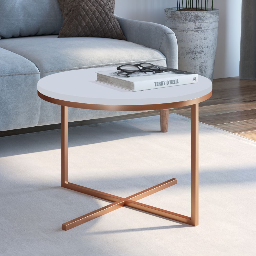 MESA 4816 BLANCO/DORADO