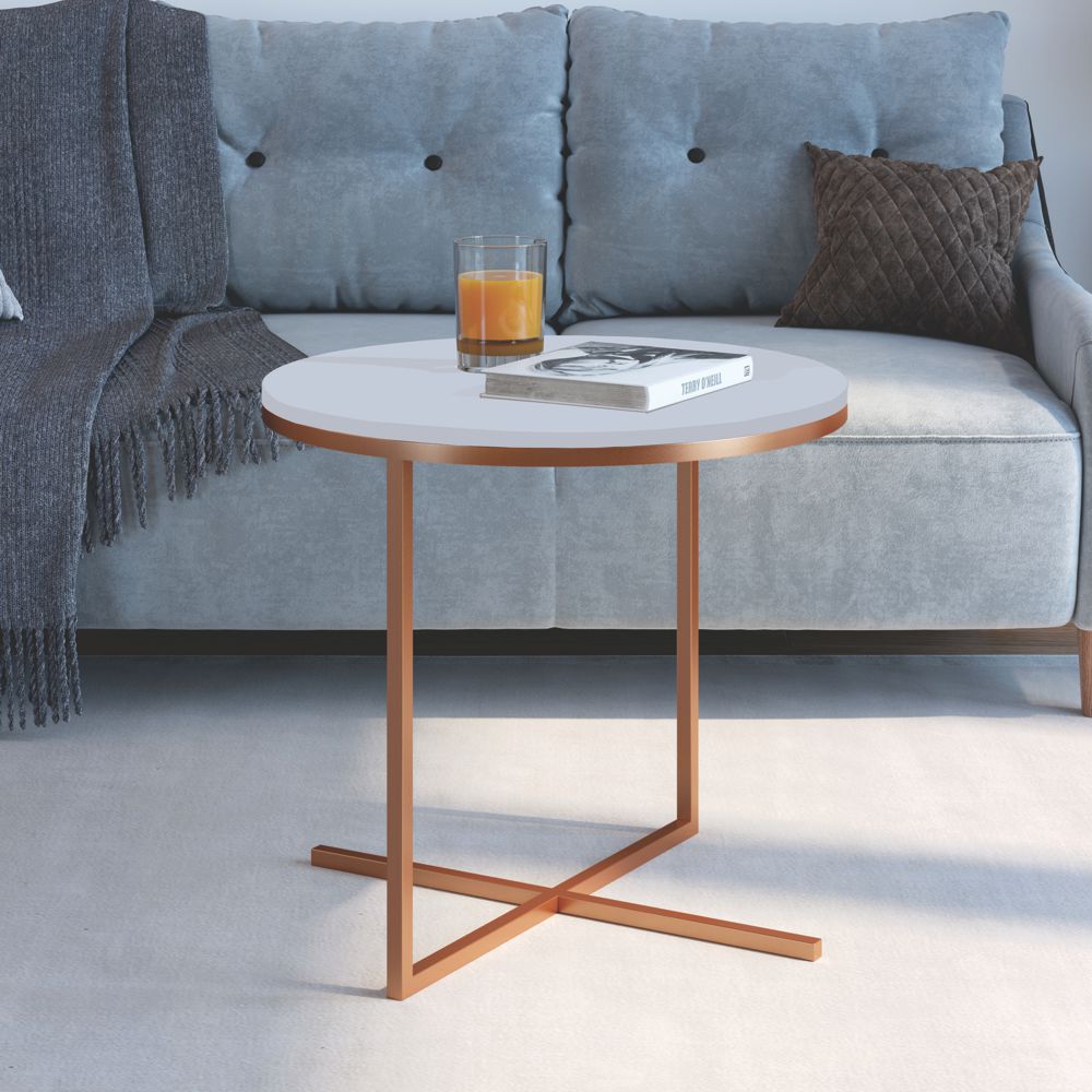 MESA DE CENTRO 4815 BLANCO/DORADO