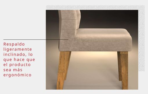 SILLA ONDINA  CEDRO/LINHO BEGE - Imagen 2