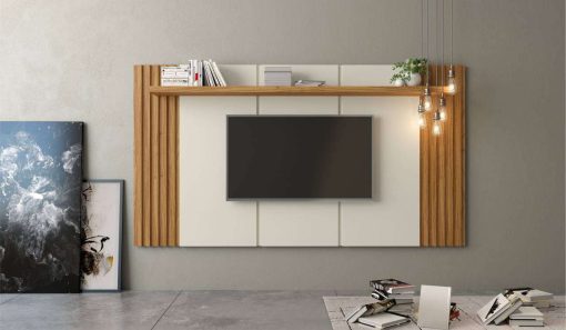 PANEL 220CM BLANCO HUESO / FREIJO 65''