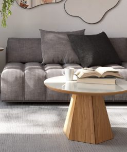 MESA DE CENTRO 70CM BLANCO HUESO/ FREIJO