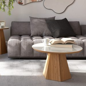 CA0106 MESA DE CENTRO 70CM OFF WHITE/ FREIJO