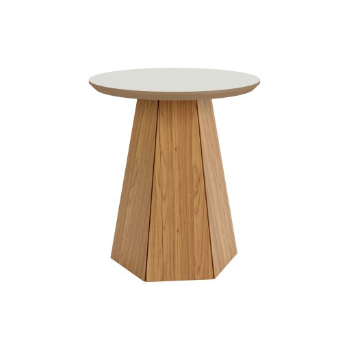MESA LATERAL 50CM- BLANCO HUESO/ FREIJO - Imagen 3