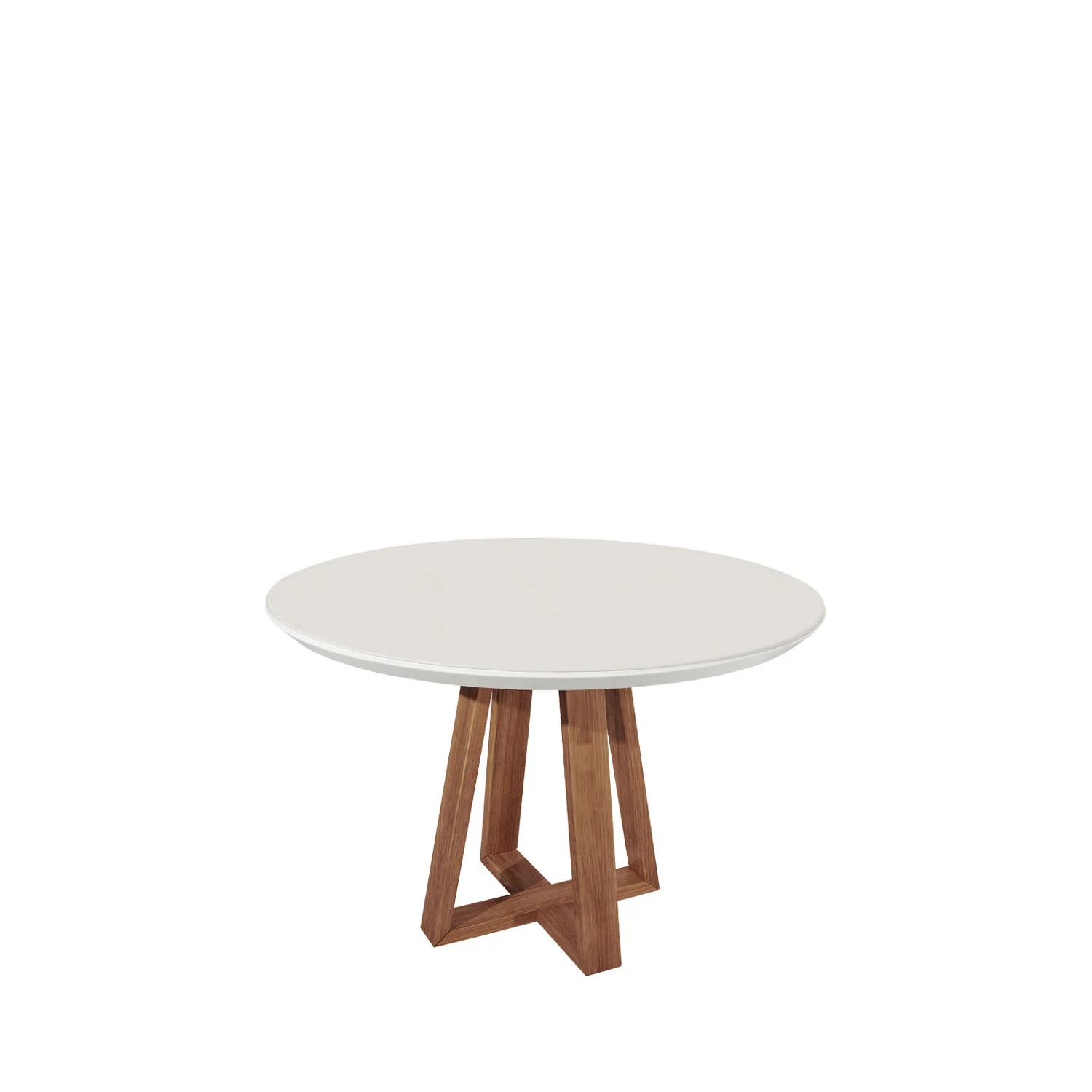 CA0203 MESA DE COMEDOR BENNETT REDONDA 115 CM C/ VIDRIO NATURAL/ BLANC... - Imagen 2