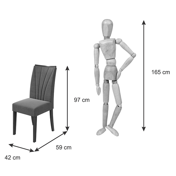 SILLA APOGEU TEJIDO LINO MOSAICO GRIS AMENDOA CLEAN - Imagen 2