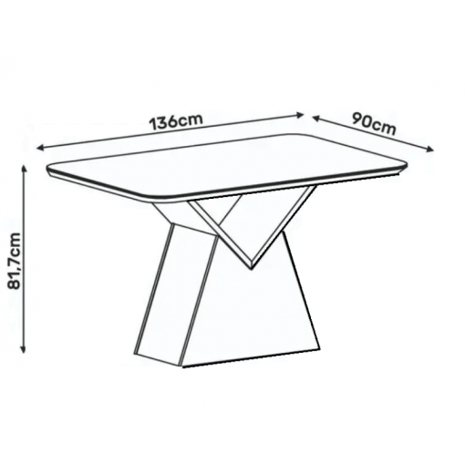 MESA ARGO 136X90X3 CEDRO/OFF WHITE - Imagen 2