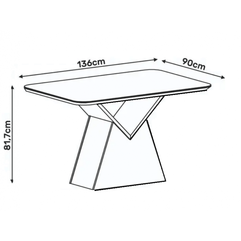 MESA ARGO 136X90X3 FREIJO/OFF WHITE - Imagen 2