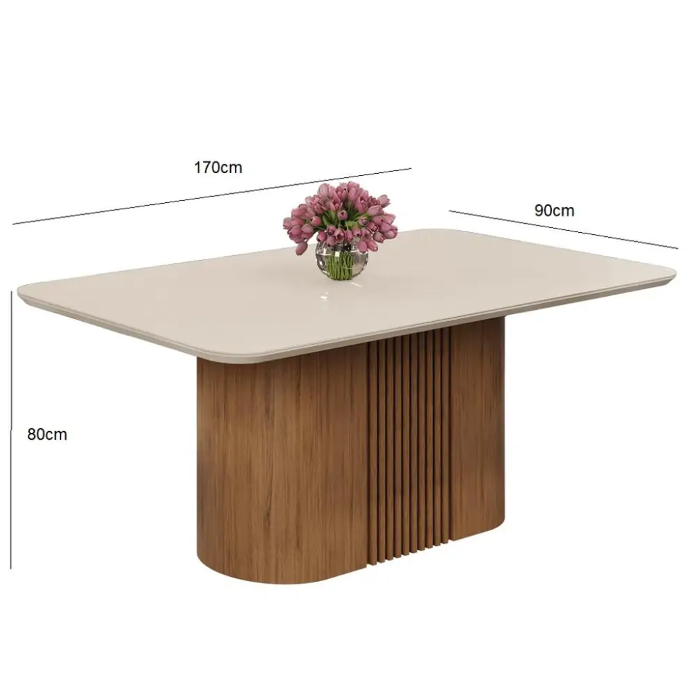 MES MUNIQUE 1700X900X30 FREIJO/ OFF WHITE - Imagen 2