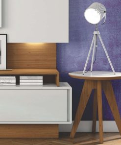 MESA LATERAL REDONDA FREIJO /OFF WHITE