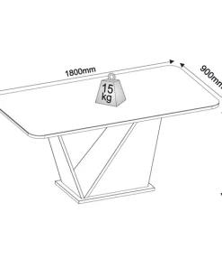 Alternative view of MESA DE COMEDOR FORME 1800X900X30 FREIJO/ OFF WHITE