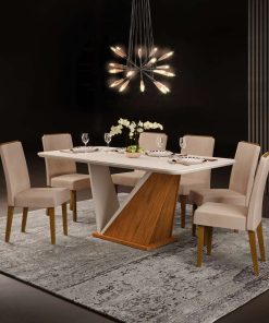 MESA DE COMEDOR FORME 1800X900X30 FREIJO/ OFF WHITE