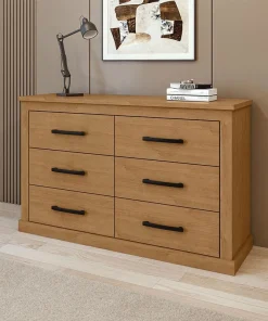 GAVETERO HORIZONTAL RUSTIC CON 06  CAJONES AMENDOA CLEAN