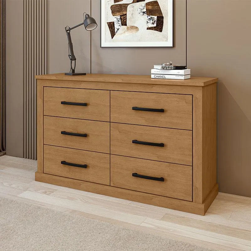 GAVETERO HORIZONTAL RUSTIC CON 06  CAJONES AMENDOA CLEAN