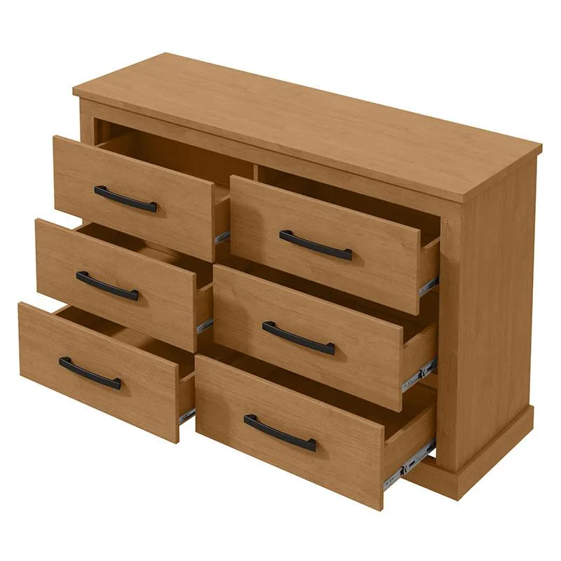 GAVETERO HORIZONTAL RUSTIC CON 06  CAJONES AMENDOA CLEAN - Imagen 2