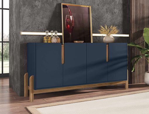 BUFFET LIZZ 170 CM 4 PUERTAS COBALT BLUE/CEDAR