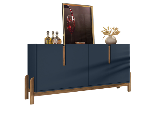 BUFFET LIZZ 170 CM 4 PUERTAS COBALT BLUE/CEDAR - Imagen 3