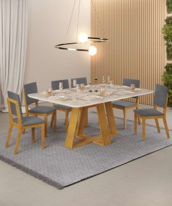 MESA DE COMEDOR CELESTE 160X90X3 CEDRO/ OFF WHITE