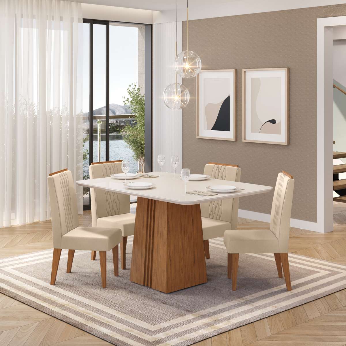 MESA ITALIA 450 1200 X 900 X 30 FREIJO/ OFF WHITE