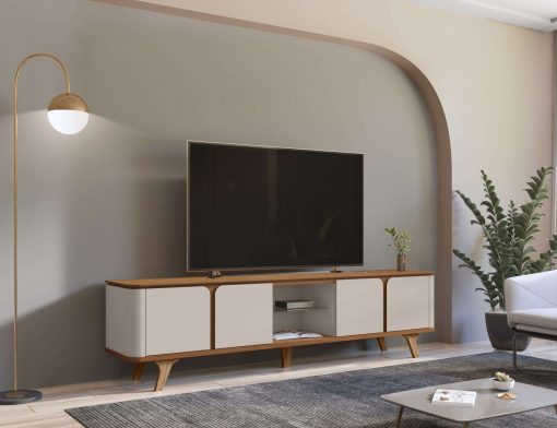 RACK MONACO 217 CM CEDAR/OFF WHITE HIGH GLOSS