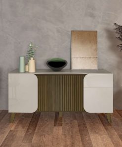 CREDENZA-BUFFET ELEGANCE- OFF WHITE/ PINO RIPADO