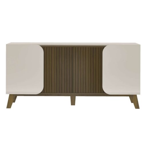 CREDENZA-BUFFET ELEGANCE- OFF WHITE/ PINO RIPADO - Imagen 5