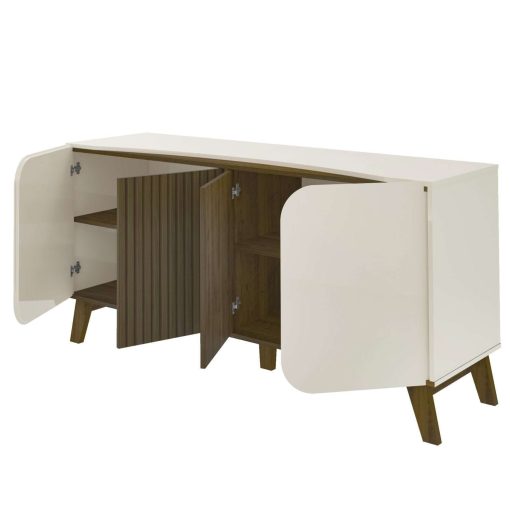 CREDENZA-BUFFET ELEGANCE- OFF WHITE/ PINO RIPADO - Imagen 4