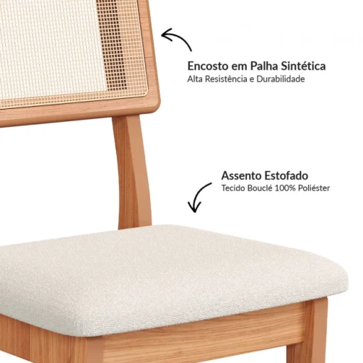SILLA DE COMEDOR FREIJO/CESARE CLARO/TELA SINTETICA - Imagen 4