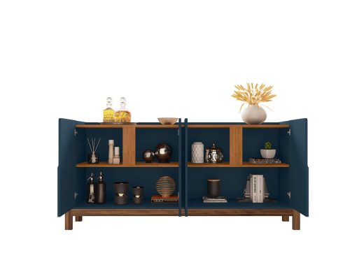 BUFFET LIZZ 170 CM 4 PUERTAS COBALT BLUE/CEDAR - Imagen 4