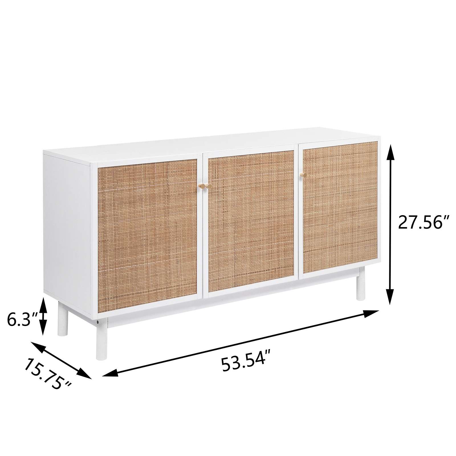 BUFFET CON PUERTAS EN RATAN BLANCA - Imagen 4