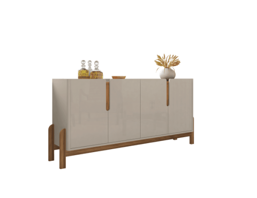 BUFFET LIZZ 170 CM 4 PUERTAS OFF WHITE HIGH GLOSS/CEDAR