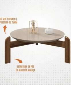 MESA DE CENTRO LIZZ OFF WHITE HIGH GLOSS/ CEDAR - Imagen 7