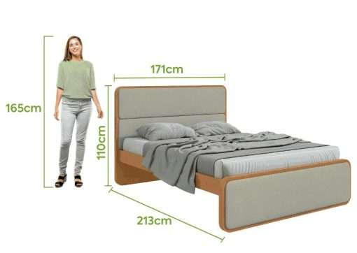 CAMA MATRIMONIO 1,60 LOOP - CORANO BEGE / AMENDOA CLEAN - Imagen 2