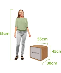 Alternative view of MESA DE NOCHE LOOP AMENDOA CLEAN/ OFF WHITE