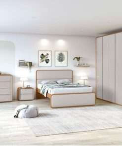 JUEGO DE HABITACION LOOP 1,60  TEJIDO CORANO BEGE- FRASSINO