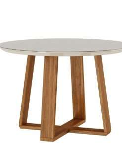 Alternative view of MESA WOOD REDONDA 1.2 OFF WHITE/NATURE