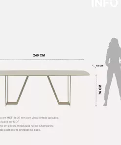 Alternative view of MESA ALBANY 2.4 M2 OFF WHITE FOSCO CHAMPAGNE