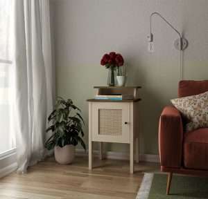MESA DE APOYO CHARLOTTE PINO/ OFF WHITE
