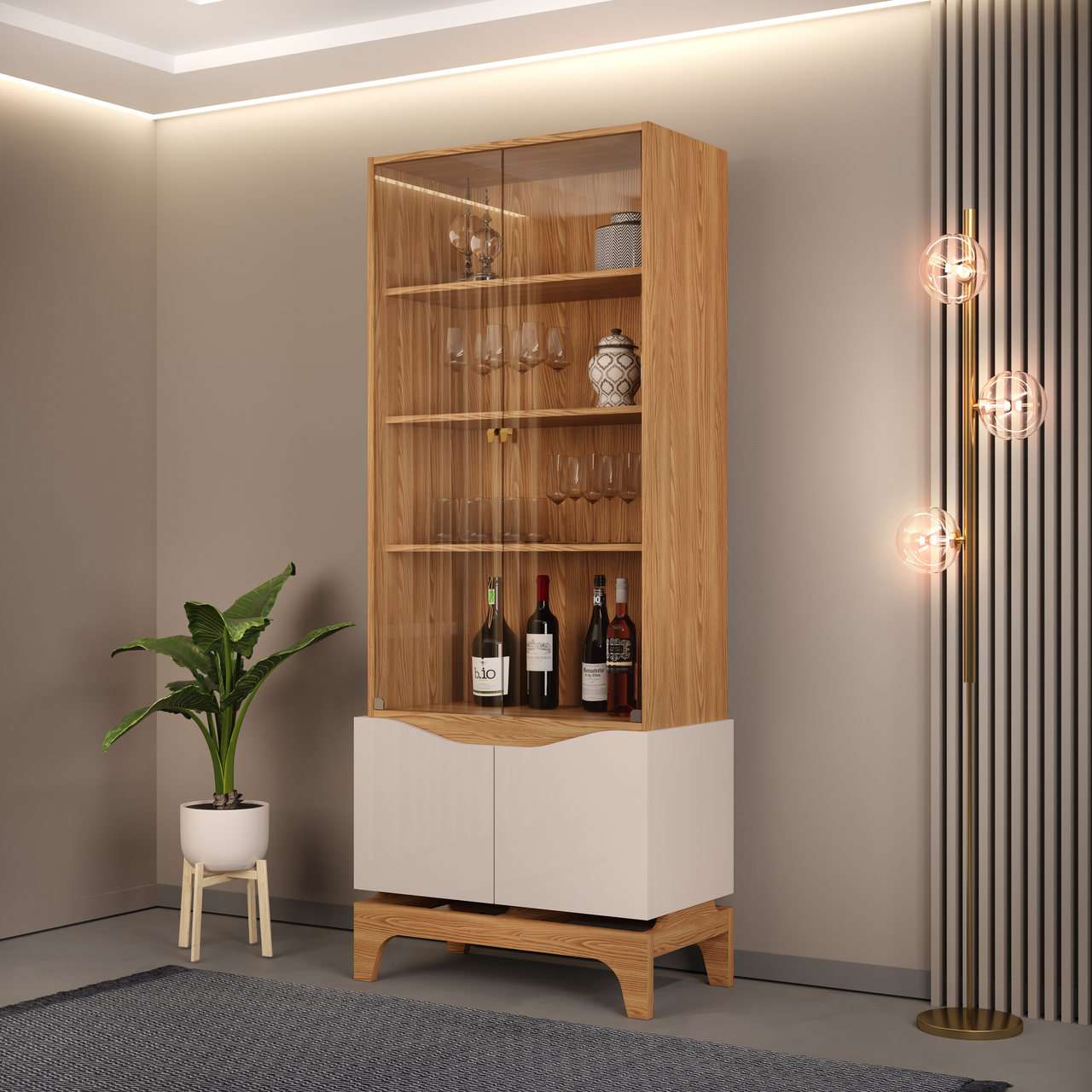 CRISTALERA NICE FREIJO/OFF WHITE - Imagen 3