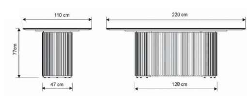 MESA LIVING 2.2 - VIDRO RETANGULAR OFF WHITE/CINAMOMO - Imagen 2