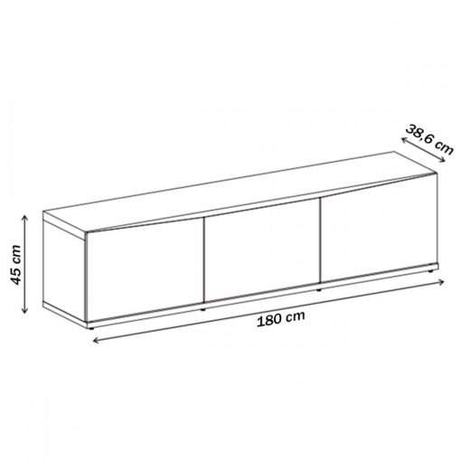 RACK EROS 180CM TV CEDAR / WHITE - Imagen 2