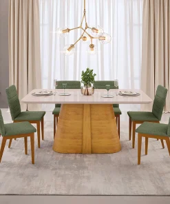 MESA DE COMEDOR RYZE 180X100X3 CEDRO/OFF WHITE