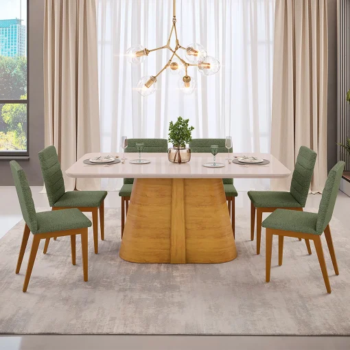 MESA DE COMEDOR RYZE 180X100X3 CEDRO/OFF WHITE