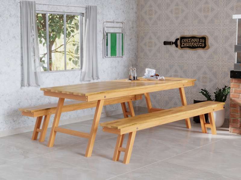 MESA DE BARBACOA RUSTICA 2.40 MIEL