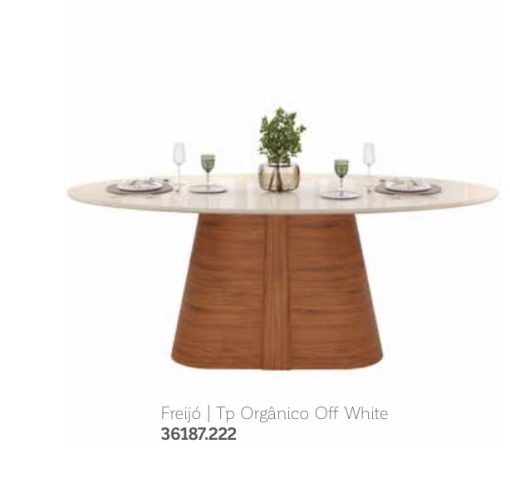 MESA RYZE CURVO FREIJO/OFF WHITE - Imagen 2
