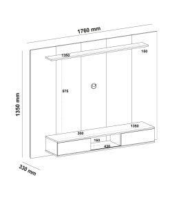 Alternative view of PANEL NEVADA II ROBLE/OFF WHITE