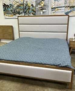 CAMA QUEEN MADERA NATURAL COLOR CREMA