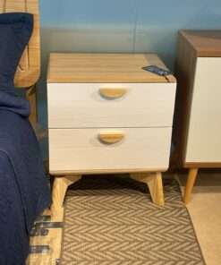 MESA DE NOCHE PALMS 62- BRUSHED WHITE AND NATURAL